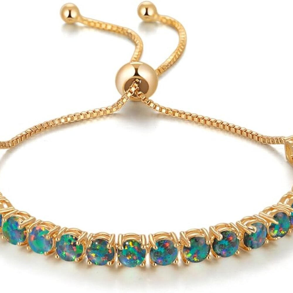 Bolo Style Created Opal bracelets - Picture 5 of 5
